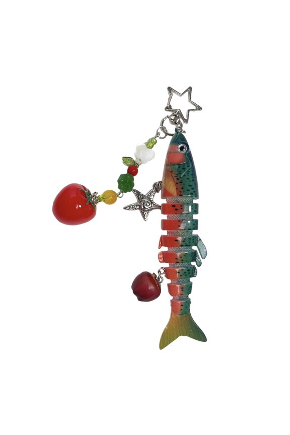 Unique Animated Fish Shaped Key Holder Available In 5 Bright Fruit Inspired Colors Lightweight Fish Keyring