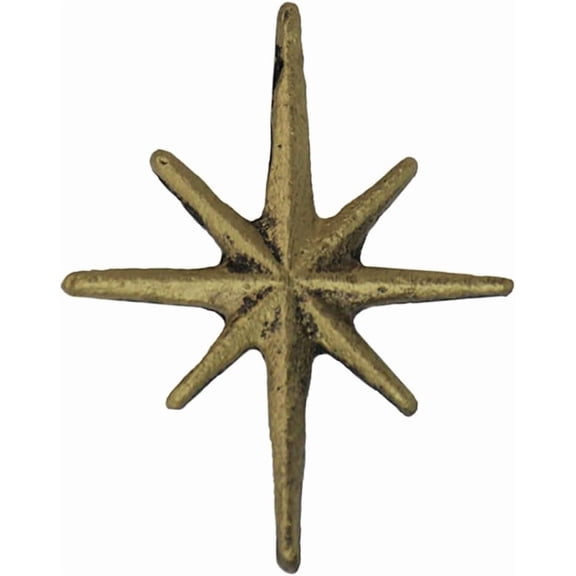 Unique Antique Gold Starburst Cast Iron Drawer Pulls & Cabinet Knobs - Add Mid Century Modern Charm to Your Decor with Elegant 8-Pointed Star Burst Design
