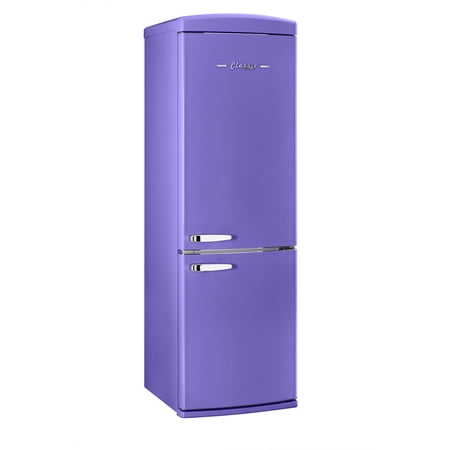 Unique Appliances Classic Retro 12 Cu.ft. 2-Door Glass Door Bottom-Freezer Refrigerator in Violet