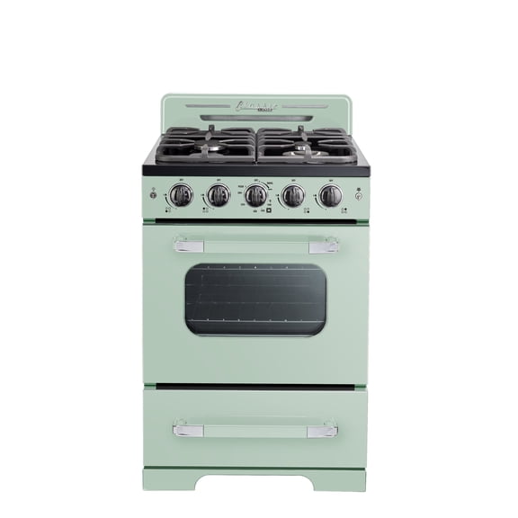 Unique Appliances Classic Retro 24" 2.9 cu ft Freestanding Gas Range, Summer Mint Green
