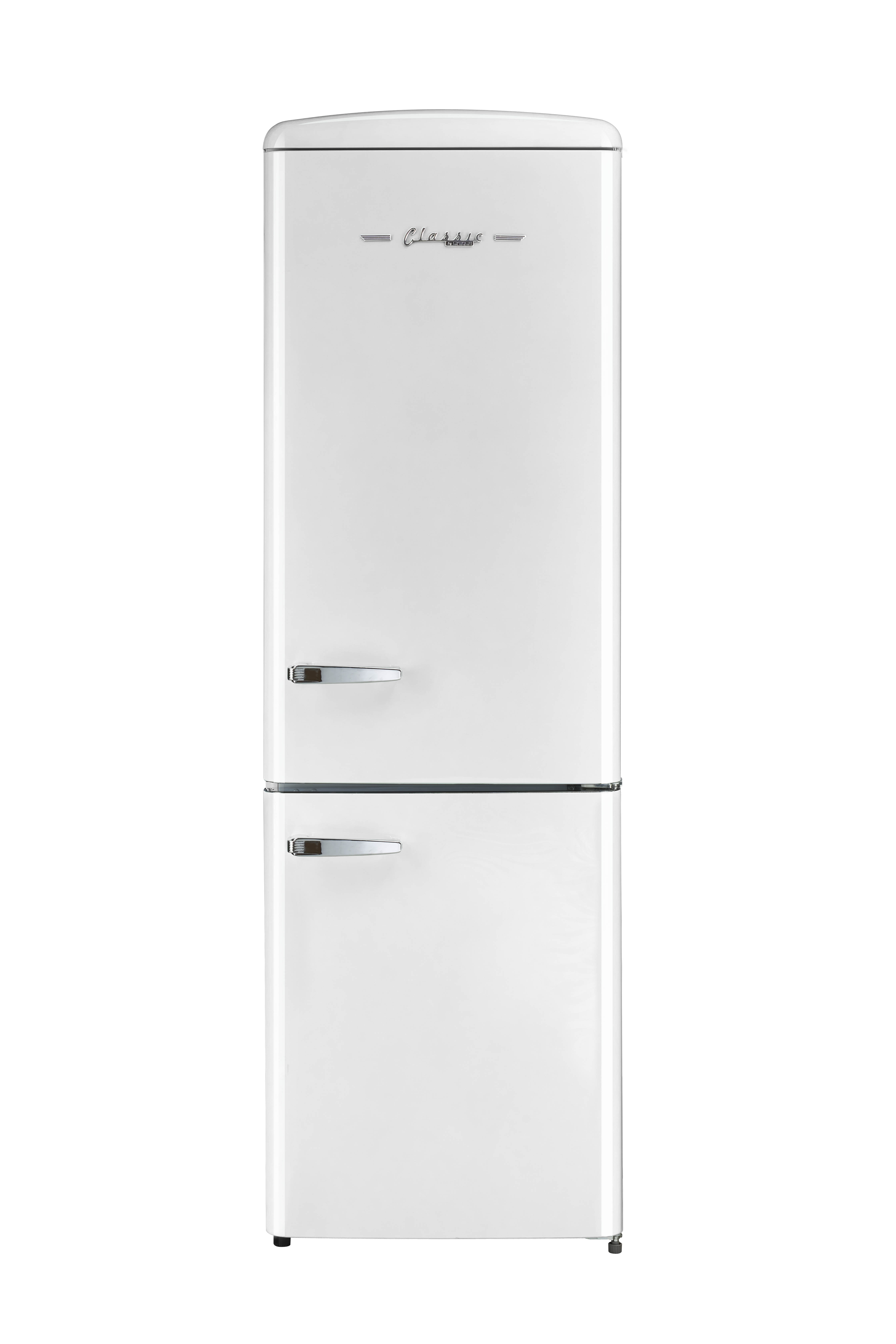 Marshmallow White 24" Retro Bottom Freezer Refrigerator
