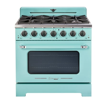 Unique Appliances - Classic Retro 5.2 Cu. Ft. Freestanding Gas Convection Range - Ocean Mist Turquoise