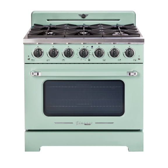 Unique Appliances Classic Retro 36" Wide 5.2 Cu. Ft. Free Standing Gas Range - Summer Mint Green