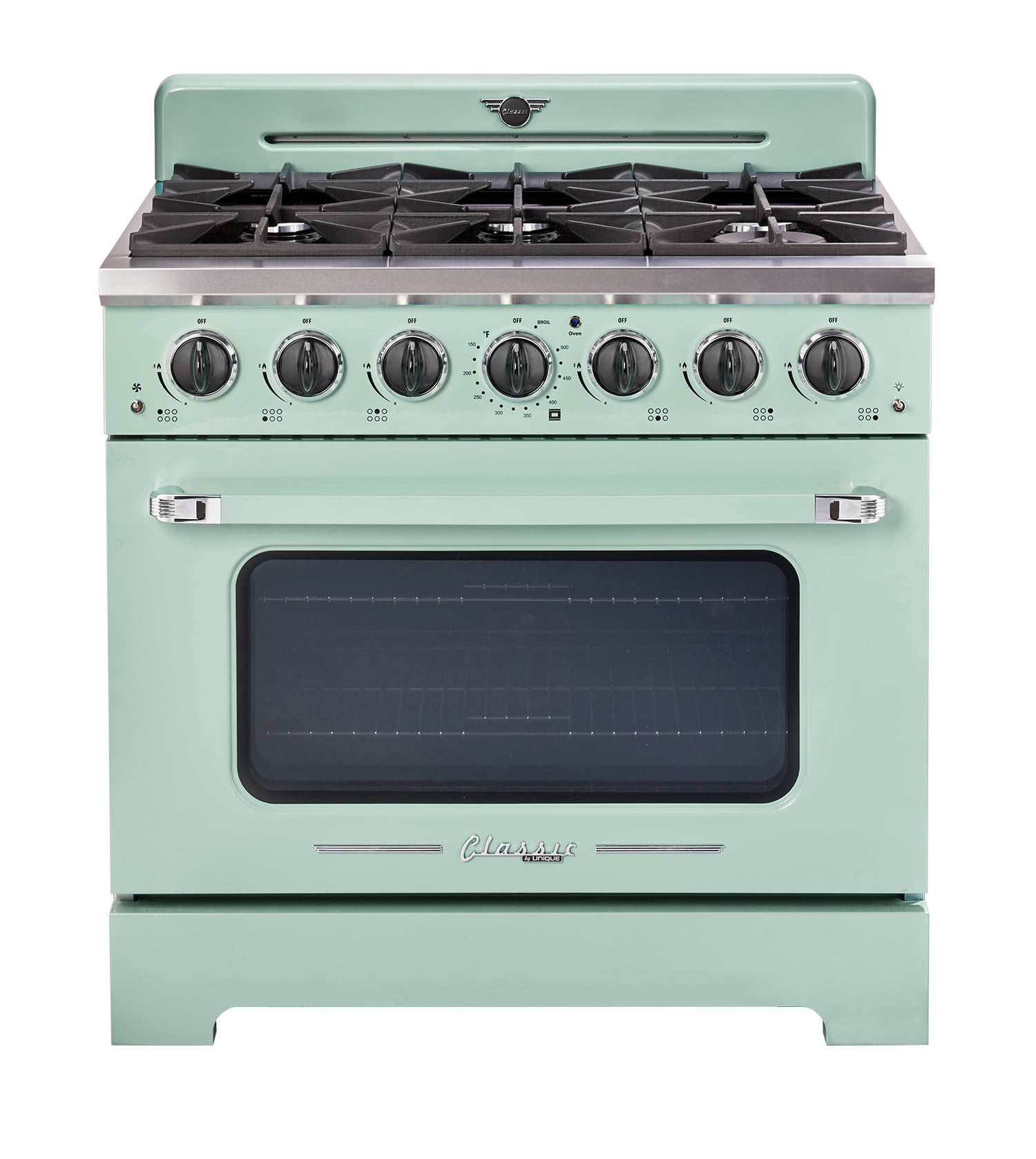 Unique Appliances Ugp-36Cr Classic Retro 36" Wide 5.2 Cu. Ft. Free Standing Gas Range -