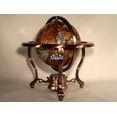 thumbnail image 1 of Unique Art 10-Inch Tall Table Top Amber Pearl Swirl Ocean Gemstone World Globe with Copper Tripod Stand, 1 of 3
