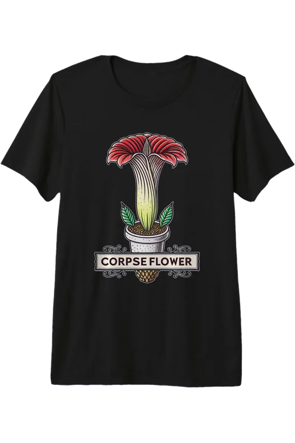 Unique Artistic Corpse Flower Graphic Premium Tri-Blend T-Shirt , Vintage T-Shirt