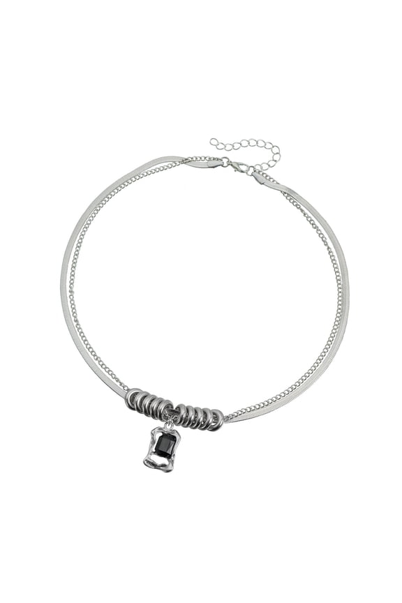 Unique Asymmetrical Cubes Charm Necklace Trendy Fashion Accessory Lightweight For Everyday Wear