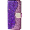 thumbnail image 1 of Unique Attractive Crocodile Pattern PU + TPU Phone case with Card Holder Wallet Stand for Samsung Galaxy A12 A32 A42 A52 S A72 4G 5G Bling Trendy Dropproof Bumper Cover(Purple,A52 4G/5G), 1 of 8
