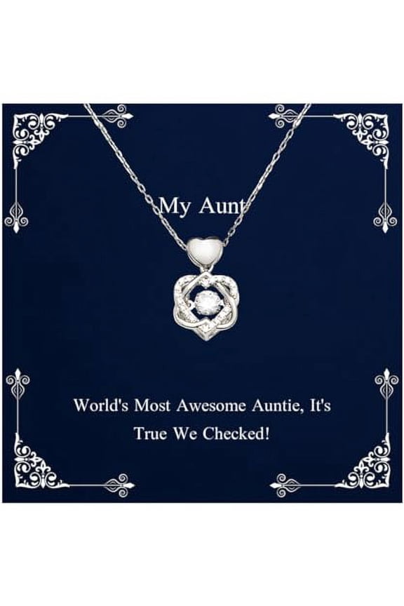 Unique Aunt Heart Knot Silver Necklace, World's Most Awesome Auntie, It's True We!, Present For , Perfect Gifts From Niece, Aunts, Gifts for aunts, Gift ideas for aunts, Aunt gift ideas, Best gifts