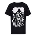 thumbnail image 1 of Unique Baby Boys 1st Grade Vibes Only Back to School T Shirt (6, Black), 1 of 4