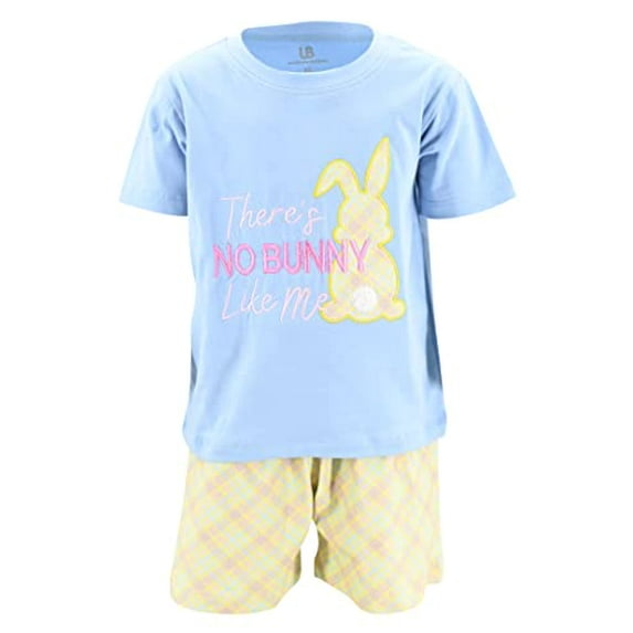 Unique Baby Boys No Bunny Like Me Shorts Set Easter Outfit (8Y, Yellow)