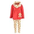 thumbnail image 1 of Unique Baby Girls 3 Piece Christmas Gingerbread Legging Set Outfit (5Y, Red), 1 of 5