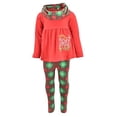 thumbnail image 1 of Unique Baby Girls 3 Piece Merry Christmas Legging Set Outfit (8Y, Red), 1 of 5