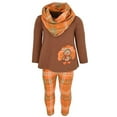 thumbnail image 1 of Unique Baby Girls 3 Piece Thanksgiving Turkey Embroidery Plaid Outfit (4t), 1 of 5