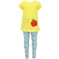 thumbnail image 1 of Unique Baby Girls Back to School Apple Embroidered 2 Piece Outfit (9), 1 of 4