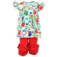 thumbnail image 1 of Unique Baby Girls Back to School Recess Tunic Boutique Outfit (4T/M, Red), 1 of 4