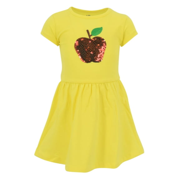 Unique Baby Girls Back to School Sequins Apple Dress Outfit (6)