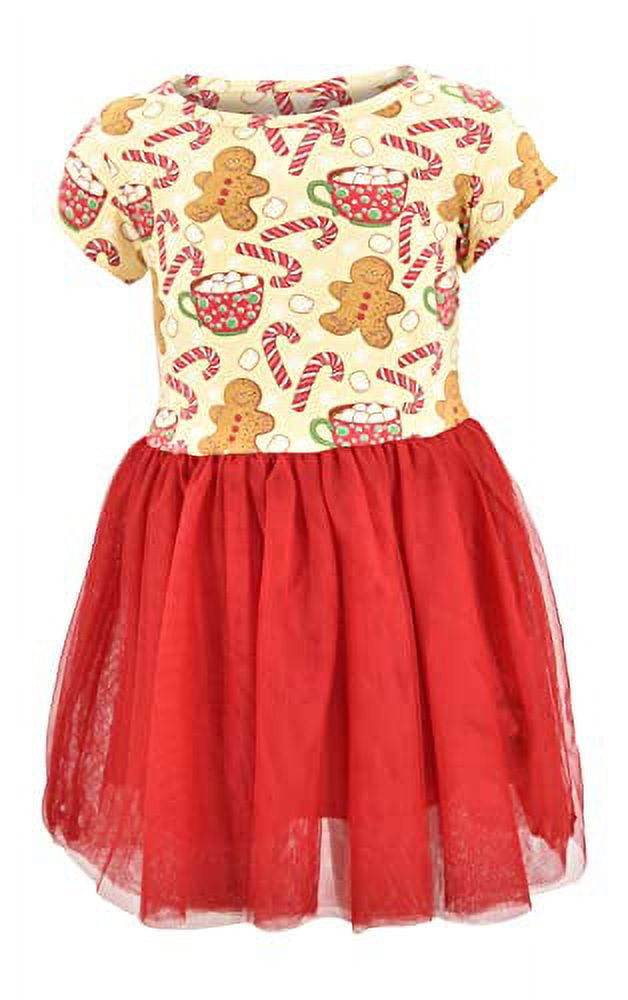 Unique Baby Girls Christmas Cookies and Hot Cocoa Tutu Dress (5Y, Red