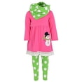 thumbnail image 1 of Unique Baby Girls Frosty the Snowman 3 Piece Christmas Outfit (8/XXXL, Pink), 1 of 5