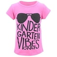 thumbnail image 1 of Unique Baby Girls Kindergarten Vibes Only Back to School T Shirt (6, Pink), 1 of 4