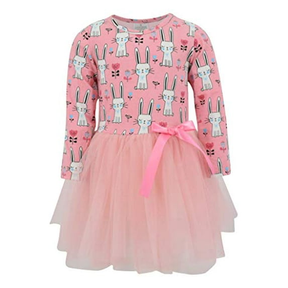 Unique Baby Girls Long Sleeve Easter Bunny Tutu Dress (4t)