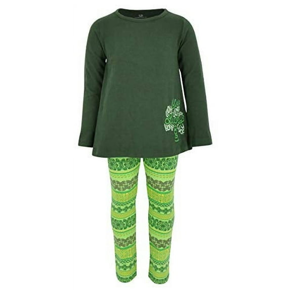 Unique Baby Girls Lucky Clover Embroidery 2 Piece St Patricks Day Outfit (10)