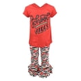 thumbnail image 1 of Unique Baby Girls Ruffled Vibes Back to School Legging Set (8Y, School Vibes), 1 of 4