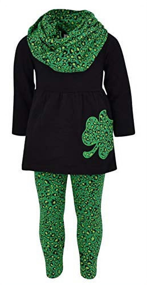 Unique Baby Girls St Patrick's Day Speckled Clovers Legging Set