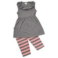 thumbnail image 1 of Unique Baby Girls Striped Summer Tank & Capri Boutique Outfit (6/XL, Grey), 1 of 1