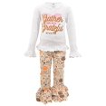 thumbnail image 1 of Unique Baby Girls Thanksgiving Grateful Ruffle Legging Set Outfit (5Y, White), 1 of 5