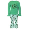 thumbnail image 1 of Unique Baby Girls Unicorn Ruffle Pants St Patrick's Day Outfit (6, Unicorn), 1 of 5