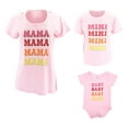 thumbnail image 1 of Unique Baby Mama Mommy and Me Matching Mothers Day Outfit Layette (6M, Pink), 1 of 5