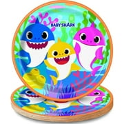 Unique Baby Shark Round Dinner Plates Paper Multicolor 9 Inch 8 Pack