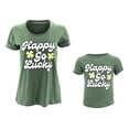 thumbnail image 1 of Unique Baby Womens Happy Lucky Mommy and Me St Patricks Day T Shirts (XXL, Grn), 1 of 5