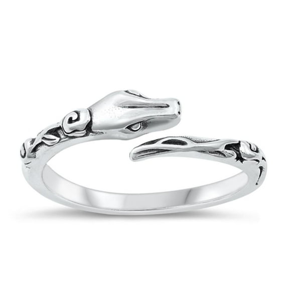 Unique Bali Ring .925 Sterling Silver Adjustable Snake Animal Band Jewelry Female Male Unisex Size 6
