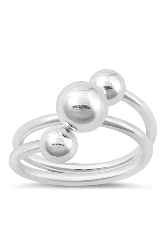 Unique Ball Bead Ring .925 Sterling Silver Abstract Fashon Band Jewelry Female Male Unisex Size 6