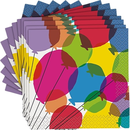 Unique Ballon & Rainbow Beverage Napkins 16pc