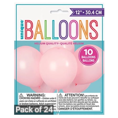 Unique Balloons Petal Pink Latex 12-inch (Pack of 24)