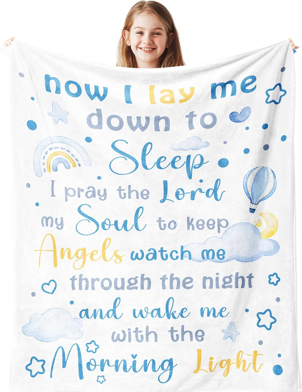 Unique Baptism Gifts for Boys Girl Baptismal Blanket 40"x50" Sweet Christian Gifts for Kids Soft Throw Girls Boys Christening Presents for Catholic Religious Baptism Favors
