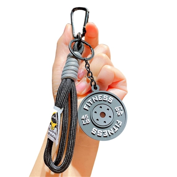 Unique Barbell Shaped Keychain for Gym Enthusiasts Portable Bag Pendant