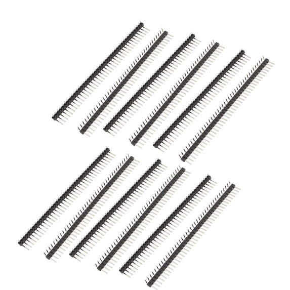 Unique Bargains 0.1'' Pitch 1x40-Pin Single Row Male 90 Degree Right Angle Pin Header 12Pcs