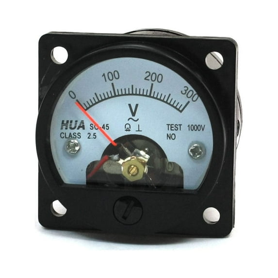 Unique Bargains 0-300V Round Analog Dial Panel Meter Voltmeter Gauge Black