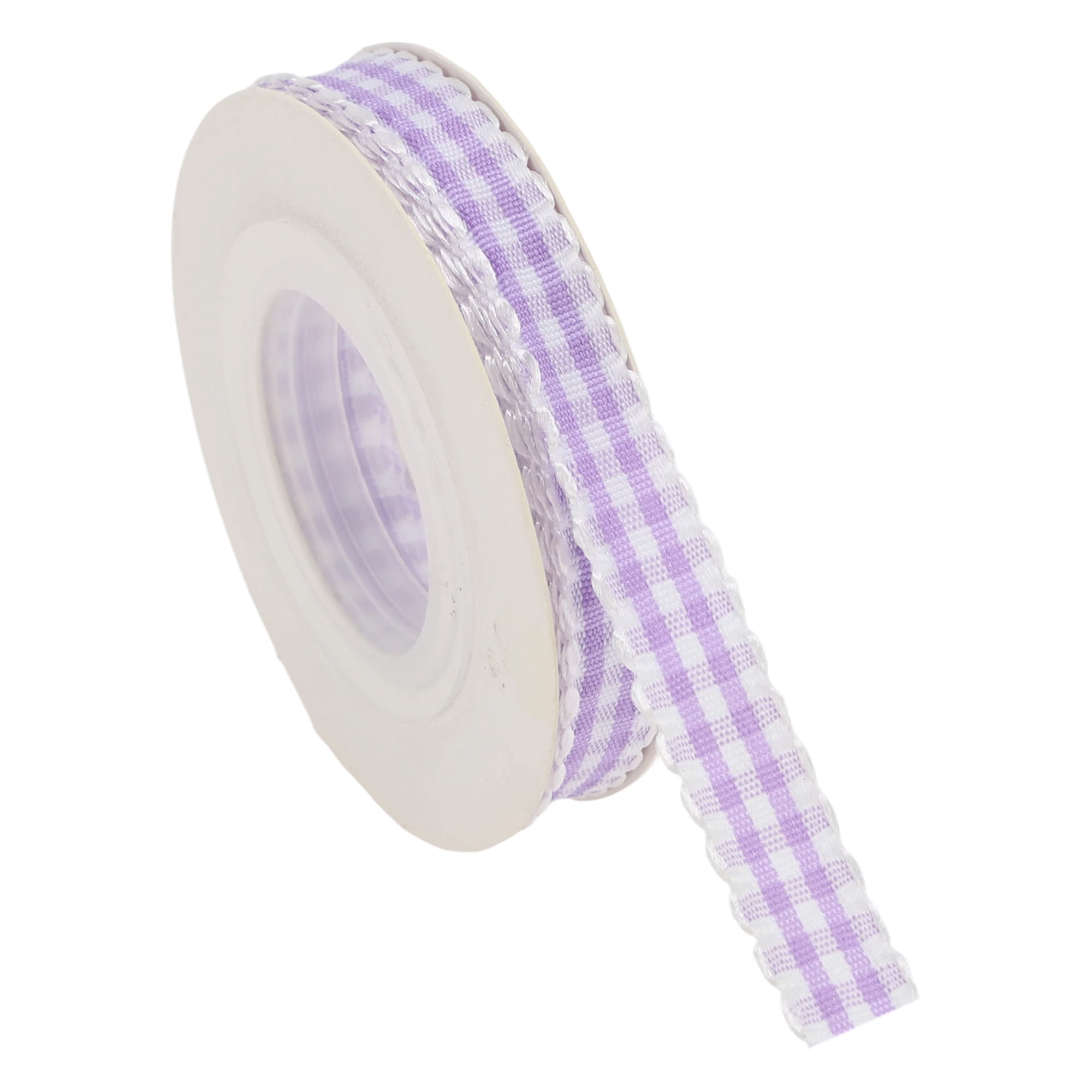 Unique Bargains 0.39x29.53ft Plaid Gift Ribbon for Crafting Gifting Purple