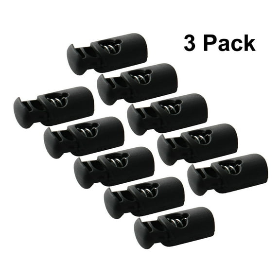 Unique Bargains 0.4" x 0.8" Toggle Spring Stop Cord Locks Plastic Black 30Pcs