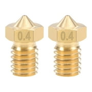 Unique Bargains 0.4mm 3D Printer Nozzle Head M6 Thread for V5 V6 1.75mm Extruder Print, Brass 2pcs