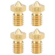 Unique Bargains 0.4mm 3D Printer Nozzle Head M6 Thread for V5 V6 3mm Extruder Print, Brass 4pcs