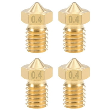 Unique Bargains 0.4mm 3D Printer Nozzle Head M6 Thread for V5 V6 3mm Extruder Print, Brass 4pcs