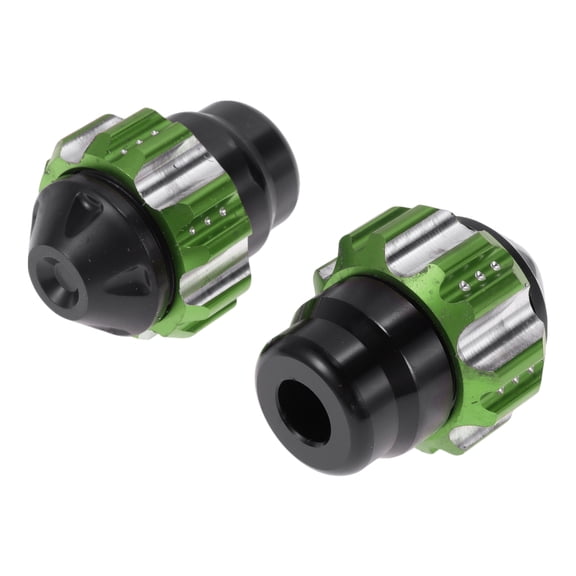 Unique Bargains 0.59" Motorcycle Slider Frame Aluminum Alloy Plastic Wheel Fairing Protection Crash Pad Protector Guard 2.13" 2.56" Green 2 Pcs