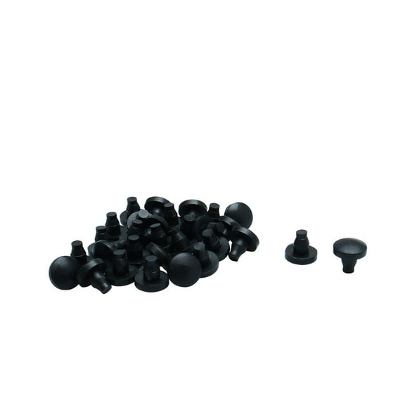 Unique Bargains 0.59'' Stem Bumpers Glide Black 24Pcs