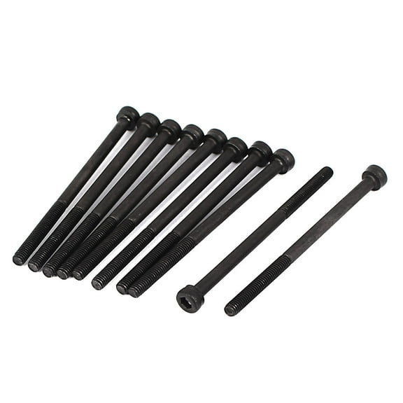 Unique Bargains M3x50mm 12.9 Alloy Steel Hex Socket Screws Partially Threaded Bolt Black 10Pcs